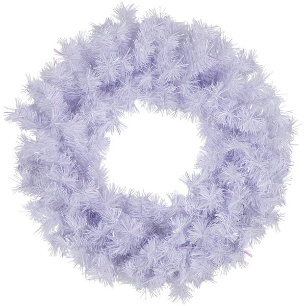 18 in. Unlit Spruce Artificial Christmas Wreath, Icy White