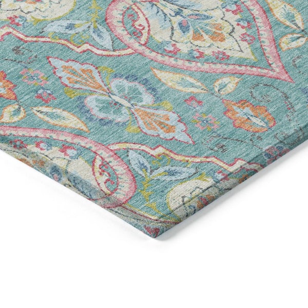 Chantille Machine Washable Indoor/Outdoor Abstract ACN2207 Spa 2 ft. 6 in. x 3 ft. 10 in. Area Rug