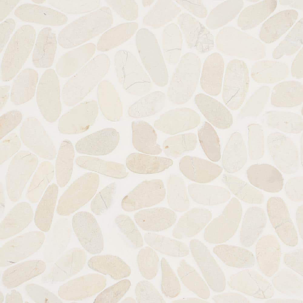 White Natural Slate Pebble Mosaic Tile for Indoor/Outdoor Use
