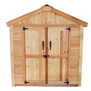 6 ft. W x 3 ft. D Cedar Wood Shed Space Master with Double Doors and Metal Roof (18 sq. ft.)