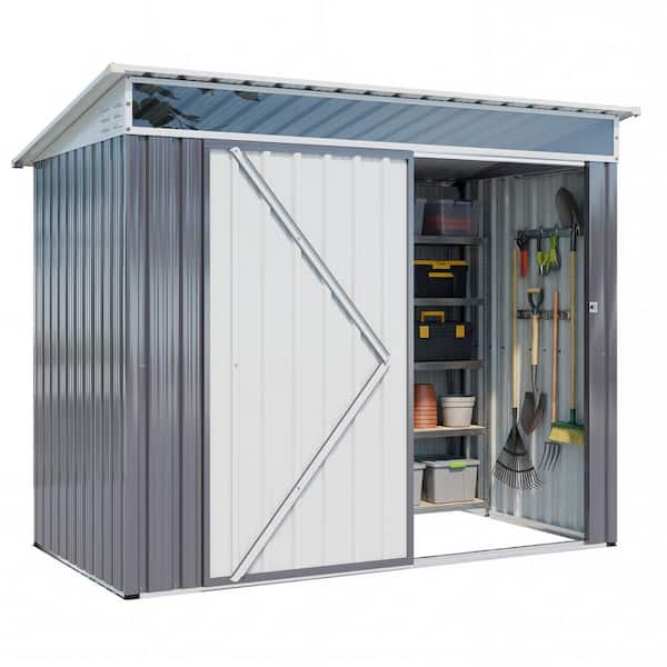 6 ft. W x 4 ft. D Metal Outdoor Storage Shed with Window (24 sq. ft. )