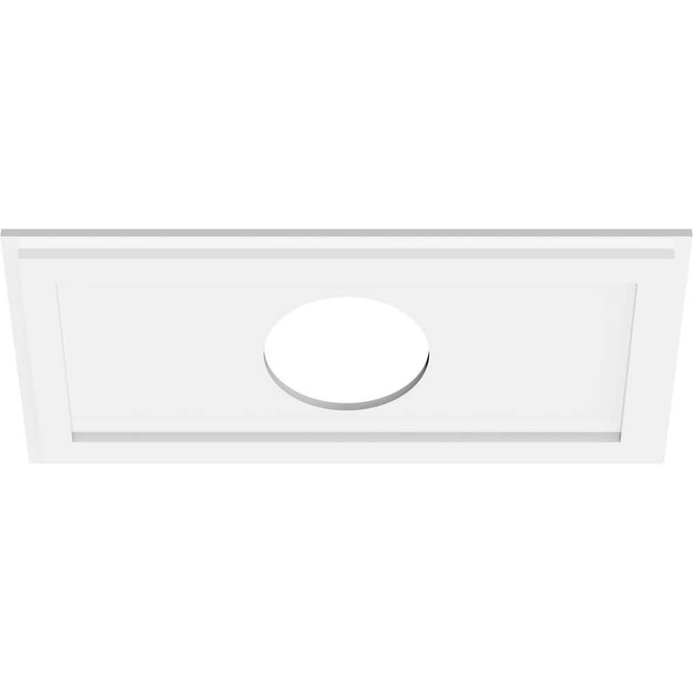 24" White PVC Rectangle Contemporary Ceiling Medallion
