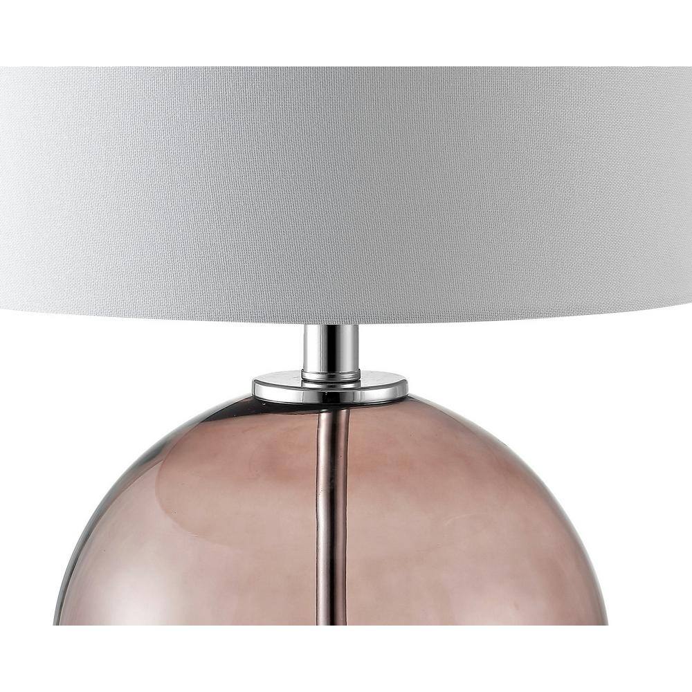 Lonni 22.5" Smoked Grey Glass Table Lamp Set with White Shade