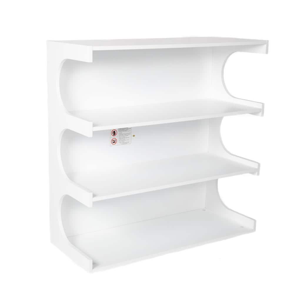 New 36 in. W x 15 in. D Multifunctional 4-Tier White Decorative Wall Shelf,