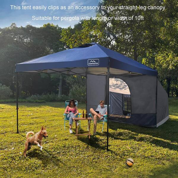 Gray 2-Person Polyester Pop Up Camping Tent with 10 ft. Wide