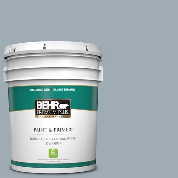 BEHR PREMIUM PLUS 5 gal. #T13-6 Twilight Semi-Gloss Enamel Low Odor Interior Paint & Primer