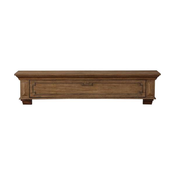 Pearl Mantels Thomas 6 ft. Taos Distressed Cap-Shelf Mantel with Drop Down Front