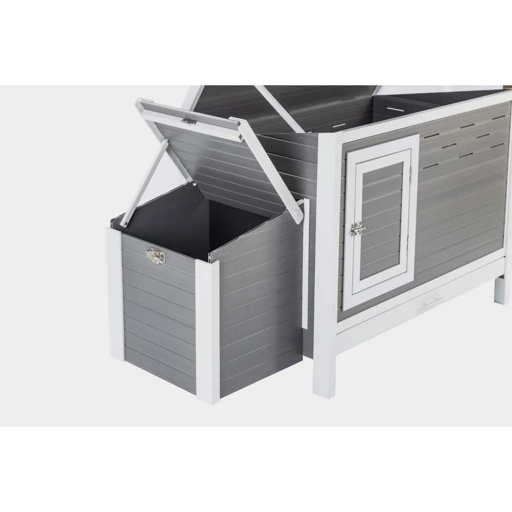 Gray and White ECOFLEX Outdoor Chicken Coop with Removable Tray