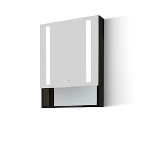 20 in. W x 28 in. H Surface/Recessed-Mount Rectangular Aluminum Medicine Cabinet with Mirror and External Shelf