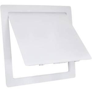 12 in. x 12 in. Plastic Access Panel for Drywall Ceiling Reinforced Plumbing Wall Access Door Removable Hinged in White