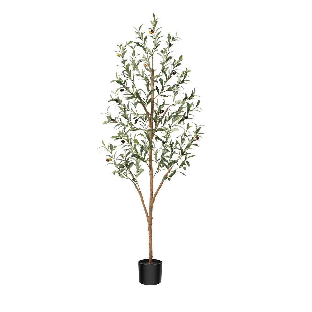 DR.Planzen 5 ft. Artificial Olive Tree in Pot Tall Fake Plant with Faux ...