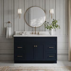 Hamlet 54 in. W x 21.5 in. D x 34.5 in. H Freestanding Bath Vanity Cabinet without Top in Midnight Blue