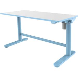 20 in. Blue Writing Desk with Electric Adjustable Heights
