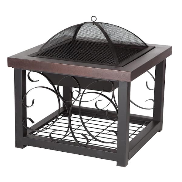 Hammer Tone Bronze Cocktail Table Fire Pit
