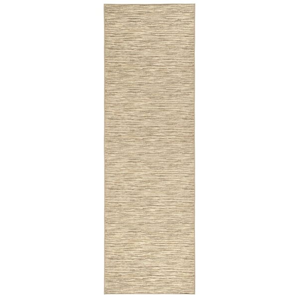 DASH & ALBERT Clay Machine Washable Natural 2.6 ft. x 8 ft. Indoor Area Rug