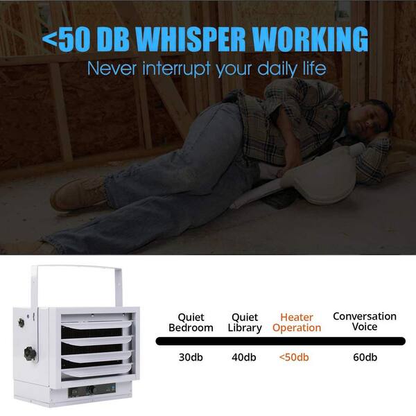 Garage Heater, 5000-Watt Heater with 3 Heating Setting, Adjustable  Thermostat for Garage, Workshop and Warehouse IH5000 - The Home Depot