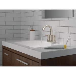 Albion 4 in. Centerset 2-Handle Bathroom Faucet with Drain Kit Included in Spotshield Brushed Nickel