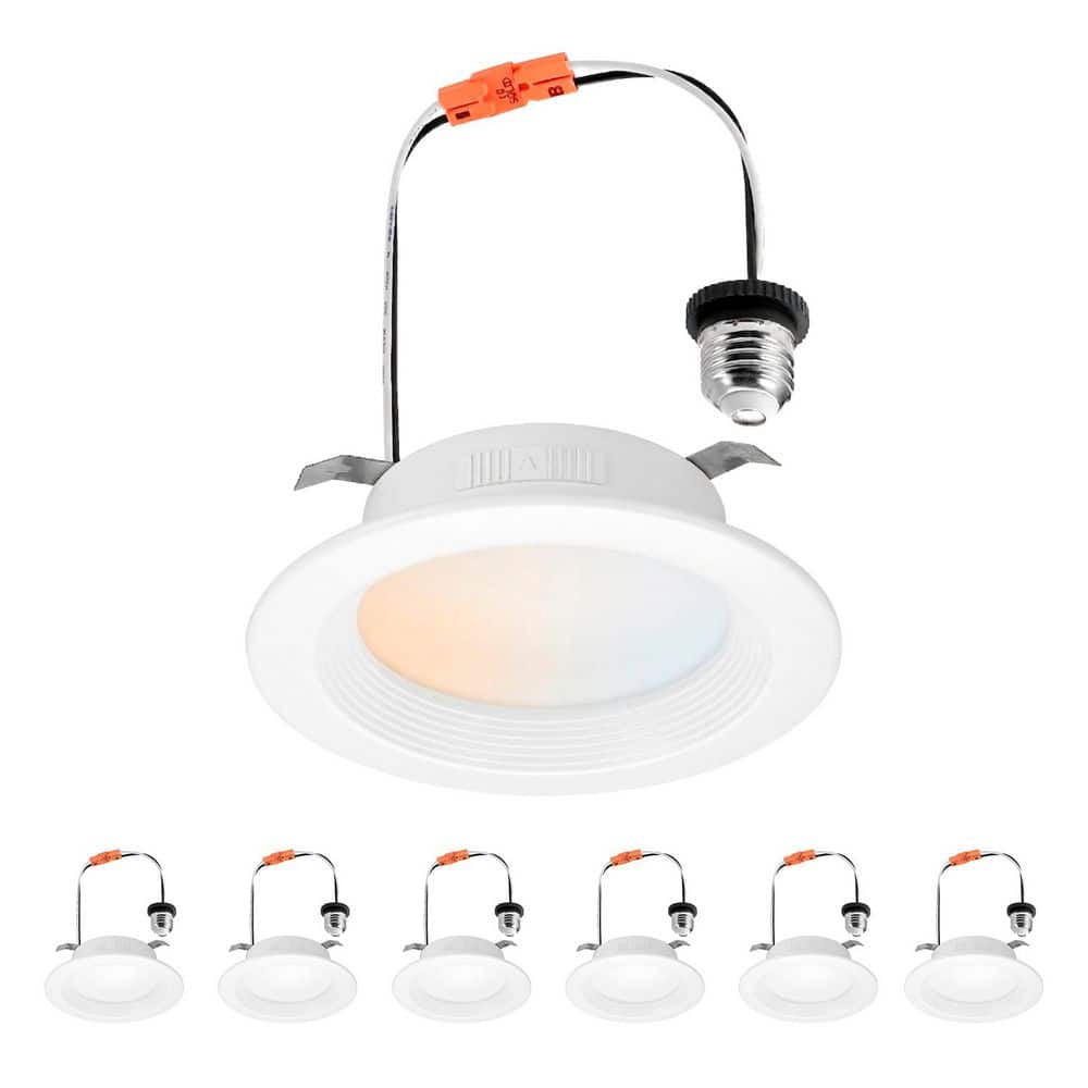 Led Light Recess Commercial Electric 4 in. Builder Select Integrated LED Recessed Light ...