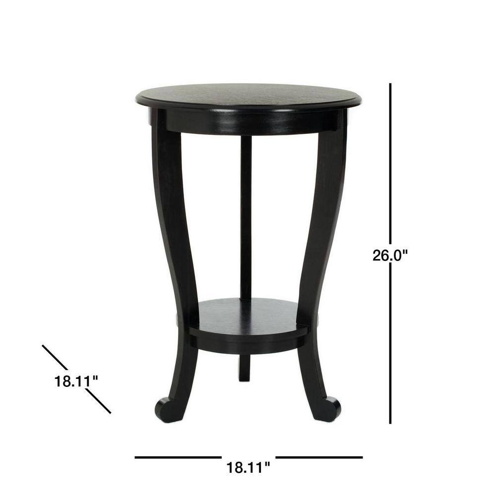 Gray Wood and Stone Round Pedestal Side Table