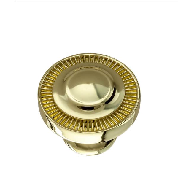 Minted 1-1/2 in. (38 mm) Traditional Polished Gold Round Cabinet Knob