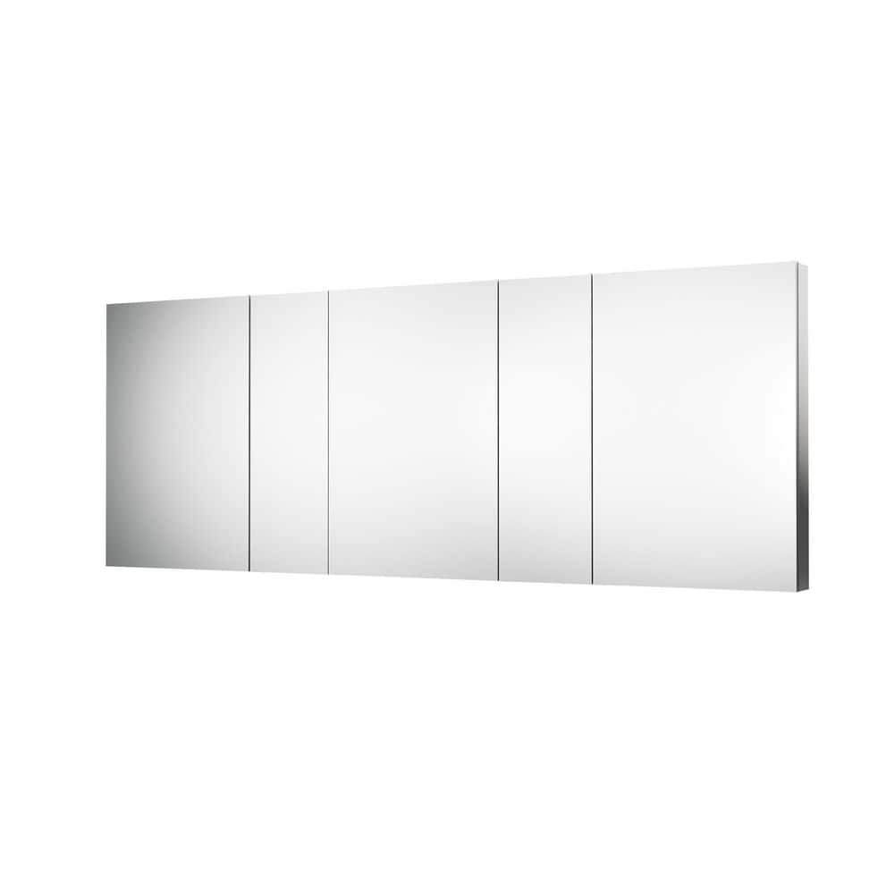 96 in. W x 36 in. H Rectangular Medicine Cabinet with Mirror in Silver with Adjustable Shelves, Soft-Close price history on PriceWatchPro