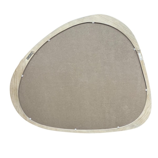 Unbranded Natural 44.9 in. W x 38.93 in. H Solid Wood Framed Wall Mirror, Large Dressing Mirror for Living Room, Bathroom, Hallway