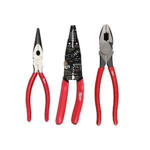 9 in. High-Leverage Linesman Pliers with 9 in. Multi-Purpose Pliers and 8 in. Dipped Grip Long Nose Pliers (3-Piece)