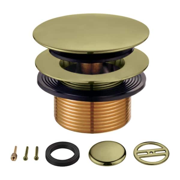 Kingston Brass Eugene Toe Touch Tub Drain Conversion Kit in Antique Brass without Overflow