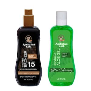 SPF 15 Spray Gel with Bronzer and Aloe Vera Bundle