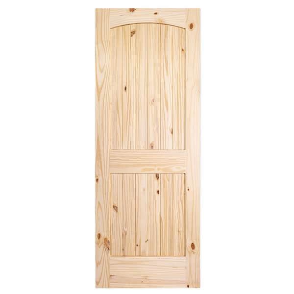 24 in. x 79.92 in. Sedona Arch Top Pine Wood Unfinished Solid Core Interior Door Slab