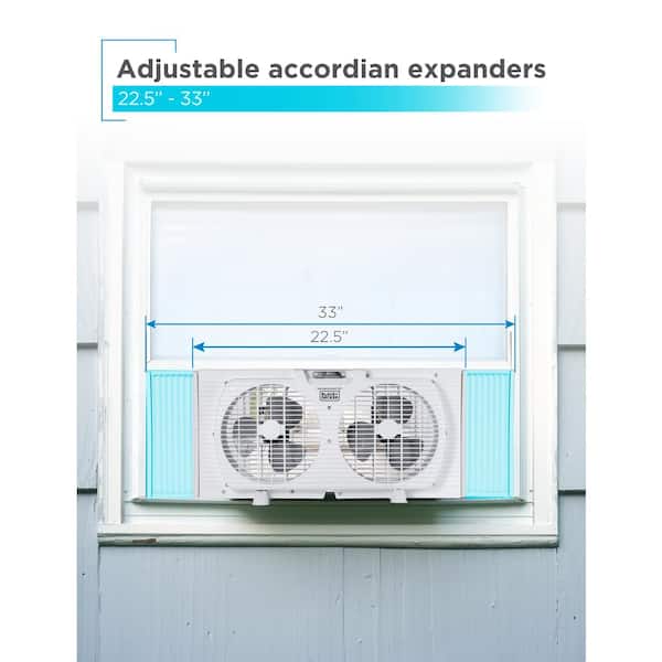 BLACK+DECKER 9 in. 2 Fan Speed Dual Window Fan for Window