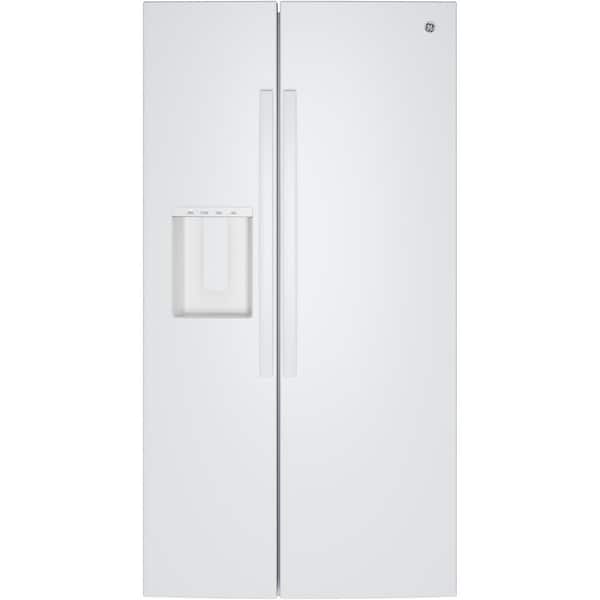 ENERGY STAR 36 in 24 cu.ft. Counter-Depth Side-By-Side Refrigerator in White w/ Extra Tall Dispenser & In-Door Icemaker