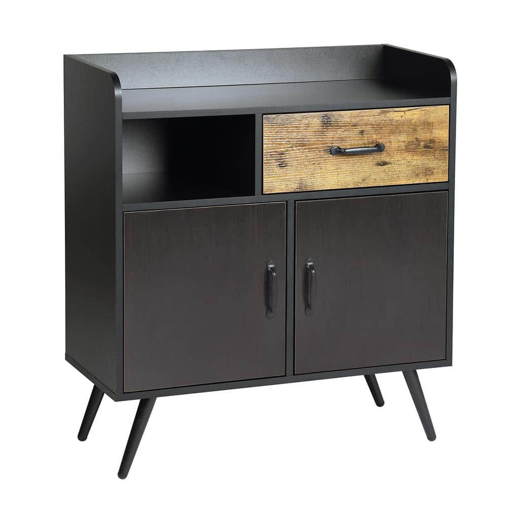 Homy Casa Vold Black Manufactured Wood Sideboard VOLD - The Home Depot