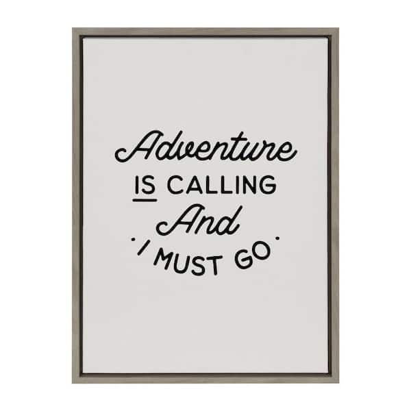 Kate and Laurel Sylvie Adventure by The Creative Bunch Studio Framed Canvas Typography Art Print 24 in. x 18 in.
