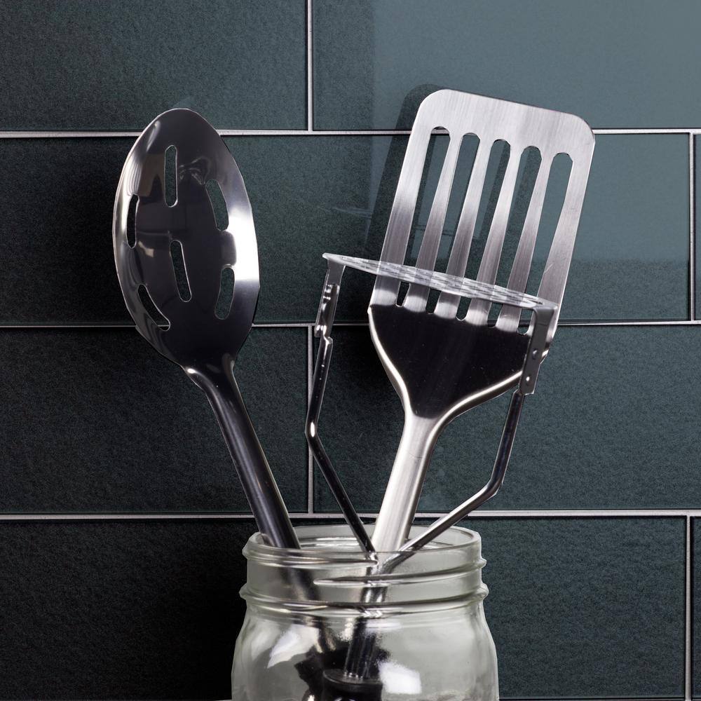 Dark Gray Glossy 3x6 Glass Subway Wall Tile