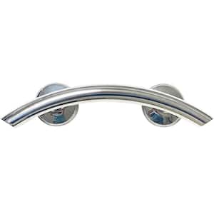 15 in. x 1.25 in. Curved ADA Compliant Grab Bar in Chrome with Grips and Angled Ends