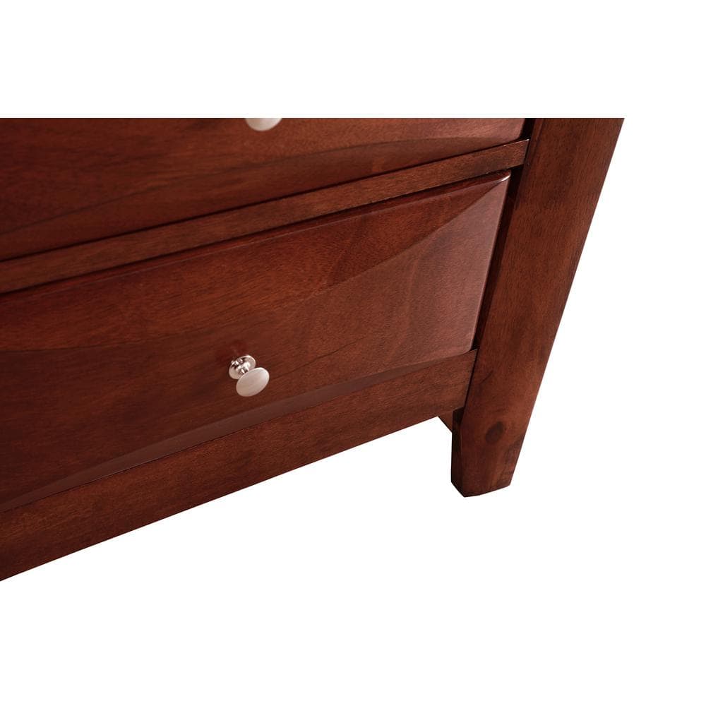 Marilla Cherry Wood 3-Drawer Nightstand, 28" Height