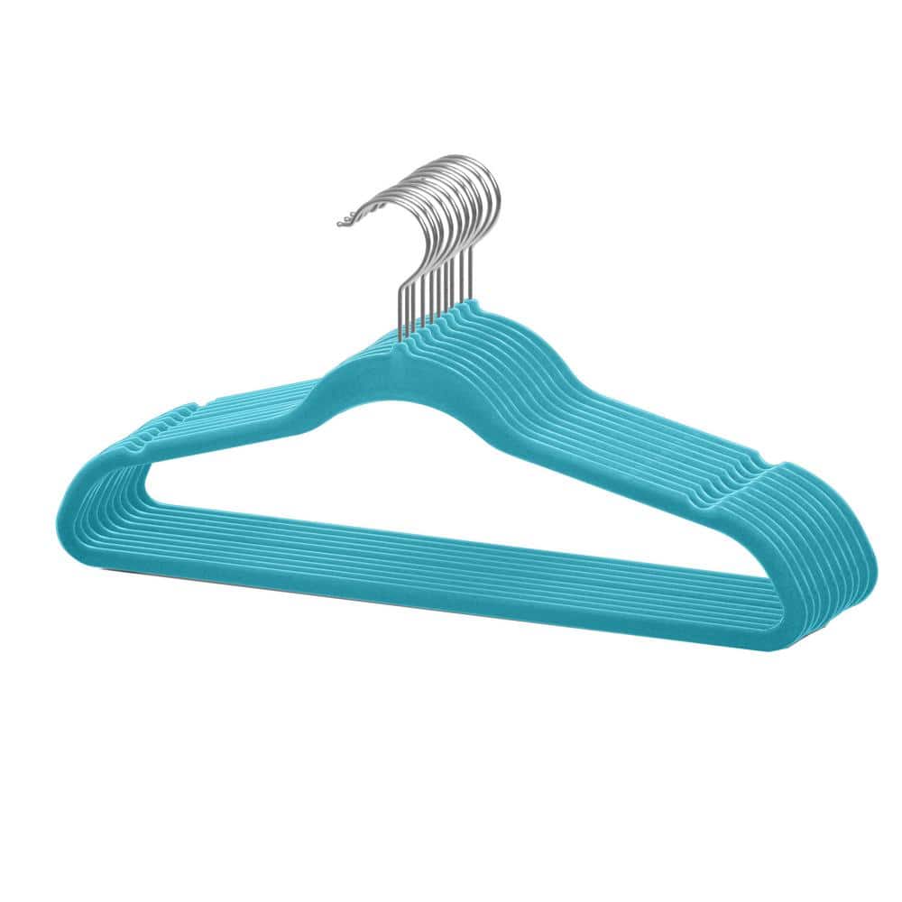 Home Basics Turquoise Velvet Shirt Hangers 10-Pack FH01145 - The Home Depot
