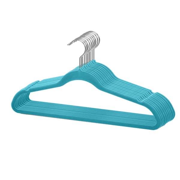 Home Basics Turquoise Velvet Shirt Hangers 10-Pack