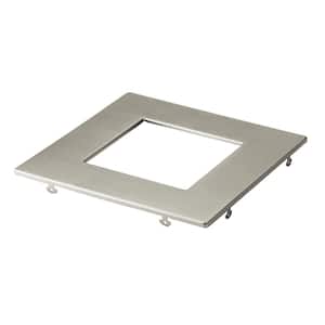 Direct-to-Ceiling 6 in. Brushed Nickel Decorative Square Ultra-Thin Recessed Light Trim