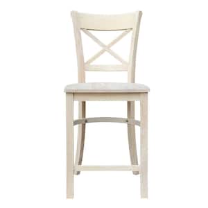 Charlotte Unfinished Wood 24 in. Counter Stool