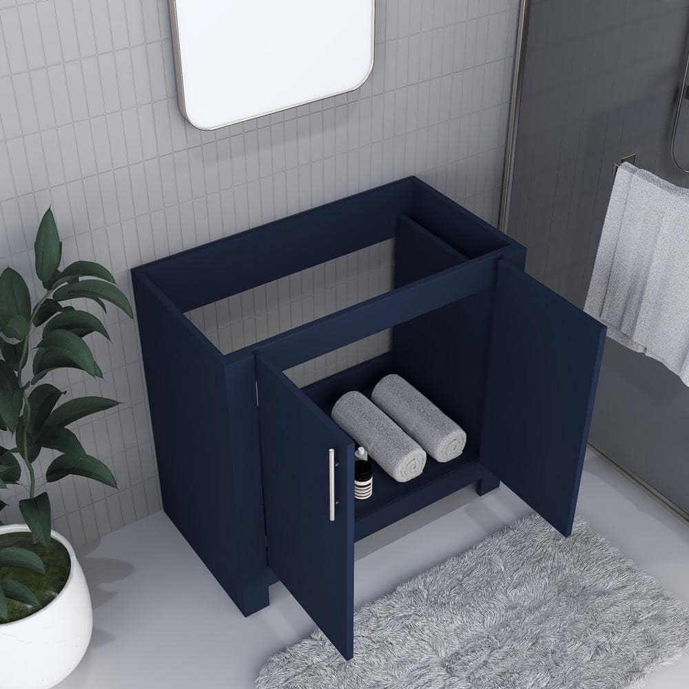 Austin 35.25" Navy Blue Freestanding Bathroom Vanity Cabinet