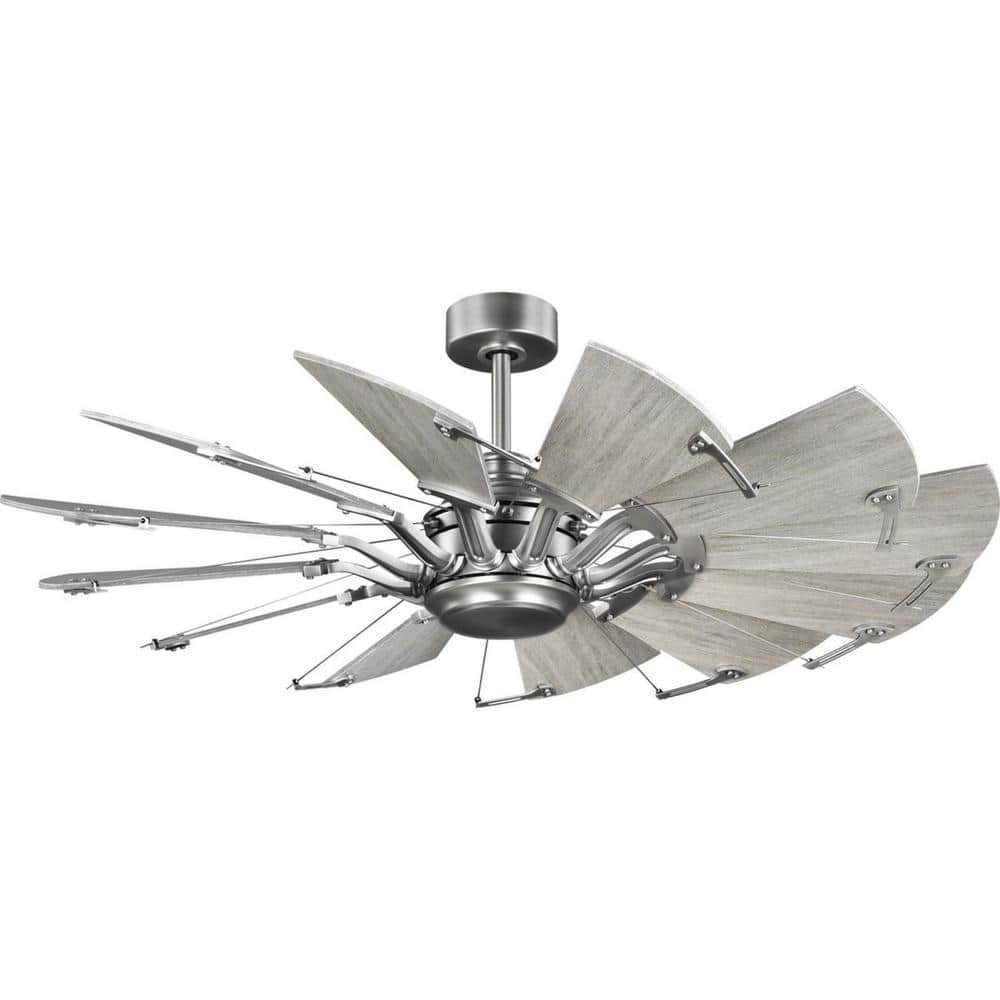 52-Inch Antique Nickel Farmhouse Windmill Ceiling Fan with Remote