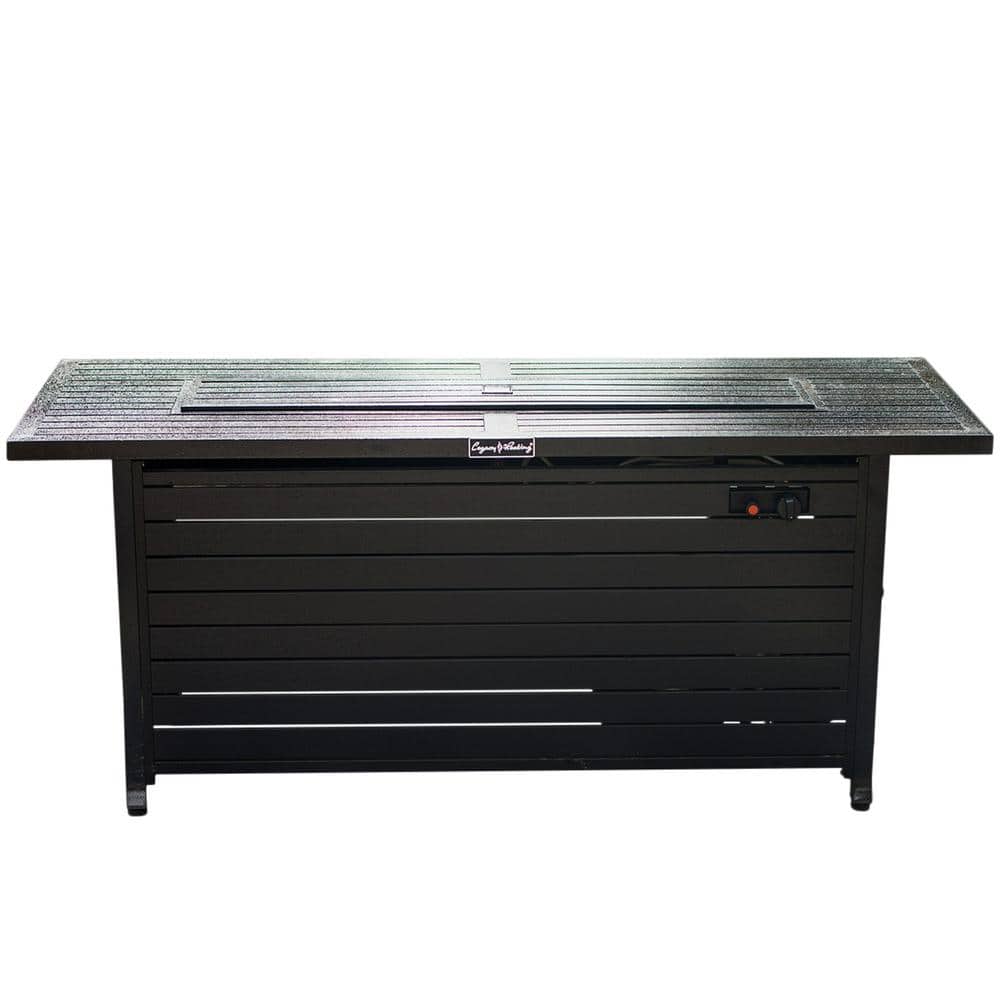 57 in. Black Outdoor Propane Gas Metal Fire Pit Table