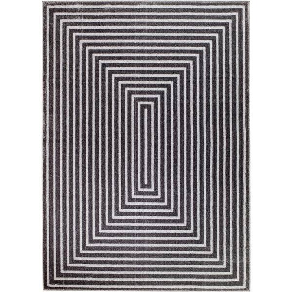 LUXE WEAVERS Madison Collection Dark Grey 4x5 Modern Abstract ...