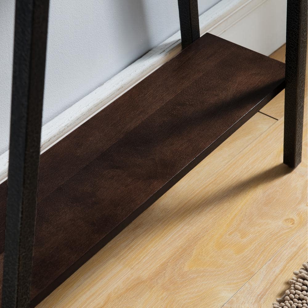 Empiria Modern Industrial Walnut Hall Console with Foundry Bronze Legs