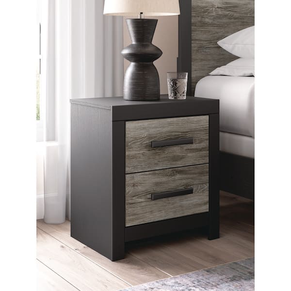 brunt ハーモニー 25 black Signature Design By Ashley Ryderton Black/Gray 2 Drawers 21.69 in