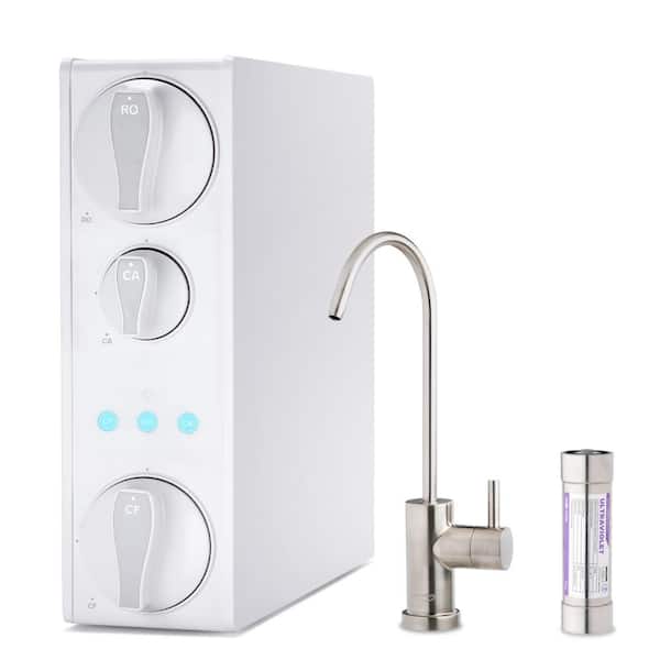 ISPRING NSF-Certified 500 GPD Tankless RO Water System w/ Alkaline and UV, Reduces PFAS, Lead, Fluoride, Brushed Nickel Faucet