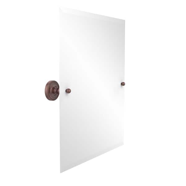 Allied Brass Prestige 21 in. W x 26 in. H Frameless Rectangular Beveled Edge Bathroom Vanity Mirror in Antique Copper