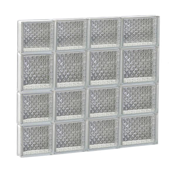Clearly Secure 25 in. x 25 in. x 3.125 in. Frameless Non-Vented Diamond Pattern Glass Block Window